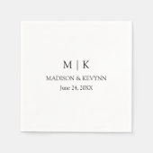 ミニマモダンリストシンプルモノグラム結婚ズ スタンダードカクテルナプキン (正面)