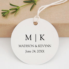 ミニマモダンリストシンプルモノグラム結婚ズ フェイバータグ