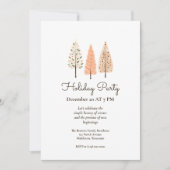 ミニマモダンリストシンプルラインアートクリスマスパーティー 招待状 (正面)