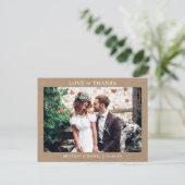 ミニマモダンリストシンプルラブク感謝していラフト ポストカード (スタンド正面)