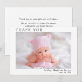 ミニマモダンリストシンプル新生児 サンキューカード (正面/裏面)