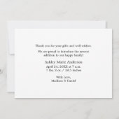 ミニマモダンリストシンプル新生児 サンキューカード (裏面)