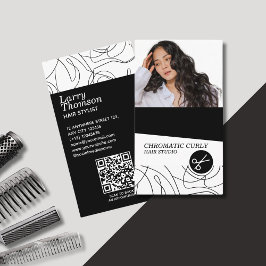 ミニマモダンリストシンプル白黒抽象芸術行 名刺