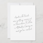 ミニマモダンリストシンプル白黒日付の保存 招待状 (正面)