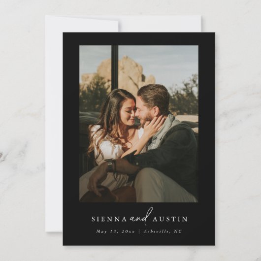 ミニマモダンリストシンプル結婚式招待状 招待状 (裏面)