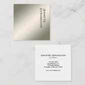 ミニマモダンリストシンプル銀白色プロフェッショナル スクエア名刺 (正面/裏面)