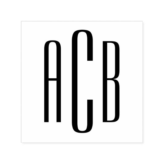 ミニマモダンリストシンプル3文字モノグラム セルフインキングスタンプ (デザイン)