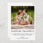 ミニマモダンリストシンプル・フォーエバーサンクフル写真 サンキューカード (正面/裏面)