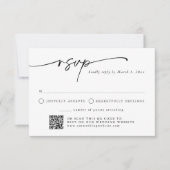 ミニマモダンリストシンプルQRコードRSVP 招待状 (正面)