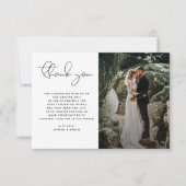 ミニマモダンリストスクリプシンプルト写真結婚のTha サンキューカード (正面)