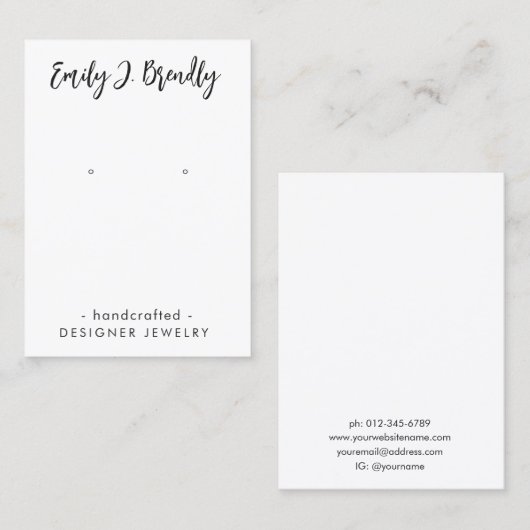 ミニマモダンリストスタイリッシュジュエリーイヤリング表示 名刺 (正面/裏面)