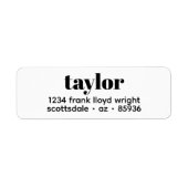 ミニマモダンリストスタイリッシュトレンディー差出人住所 ラベル (正面)