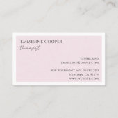 ミニマモダンリストセラピストピンク 名刺 (裏面)