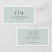 ミニマモダンリストセージグリーングレーシンプル 名刺 (正面/裏面)