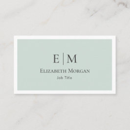 ミニマモダンリストセージグリーングレーシンプル 名刺