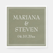 ミニマモダンリストセージグリーンナプキンズ スタンダードランチョンナプキン (正面)