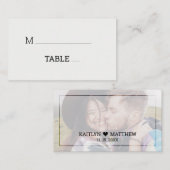 ミニマモダンリストタイポグラフィの色あせた写真 プレイスカード (正面/裏面)