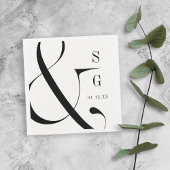 ミニマモダンリストタイポグラフィカップルのモノグラム スタンダードカクテルナプキン