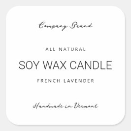 ミニマモダンリストタイポグラフィキャンドルラベル スクエアシール