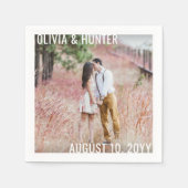 ミニマモダンリストタイポグラフィシンプルフォト結婚ズ スタンダードカクテルナプキン (正面)