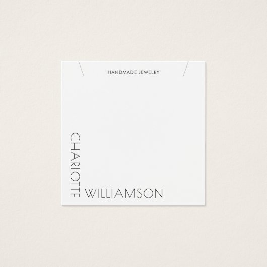 ミニマモダンリストタイポグラフィジュエリー表示カード (正面)