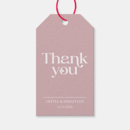 ミニマモダンリストタイポグラフィダスティバラ結婚ズ ギフトタグ