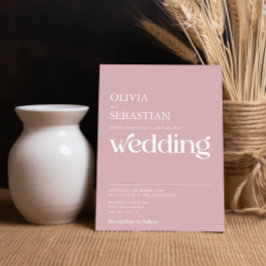 ミニマモダンリストタイポグラフィダスティバラ結婚ズ 招待状