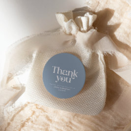 ミニマモダンリストタイポグラフィダスティブルー結婚ズ ラウンドシール