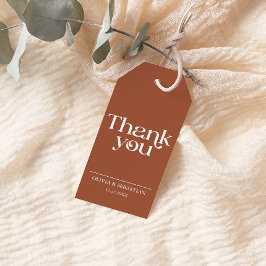 ミニマモダンリストタイポグラフィテラコッタ結婚ズ ギフトタグ