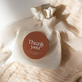 ミニマモダンリストタイポグラフィテラコッタ結婚ズ ラウンドシール