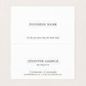 ミニマモダンリストタイポグラフィテンプレート折り畳み 名刺 (内部フラット)