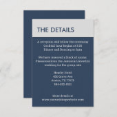 ミニマモダンリストタイポグラフィネイビーブルーグレー エンクロージャーカード (正面/裏面)