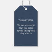 ミニマモダンリストタイポグラフィネイビーブルーグレー ギフトタグ (裏面)