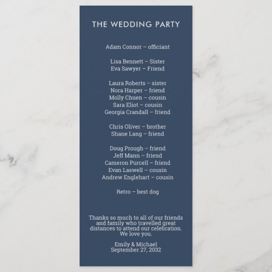 ミニマモダンリストタイポグラフィネイビーブルーグレー プログラム (裏面)