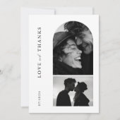 ミニマモダンリストタイポグラフィフォトア結婚ーチ サンキューカード (正面)