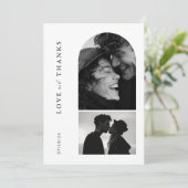 ミニマモダンリストタイポグラフィフォトア結婚ーチ サンキューカード (スタンド正面)