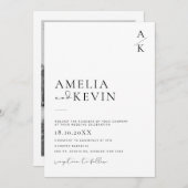 ミニマモダンリストタイポグラフィフォト結婚のinv 招待状 (正面/裏面)