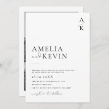 ミニマモダンリストタイポグラフィフォト結婚のinv