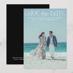 ミニマモダンリストタイポグラフィフルフォト結婚ズ セーブザデート