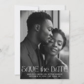 ミニマモダンリストタイポグラフィフルフォト結婚ズ セーブザデート (正面)