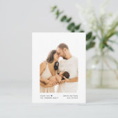 ミニマモダンリストタイポグラフィベビーシャワーありがとう ポストカード (スタンド正面)