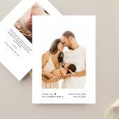 ミニマモダンリストタイポグラフィベビーシャワー2写真 サンキューカード