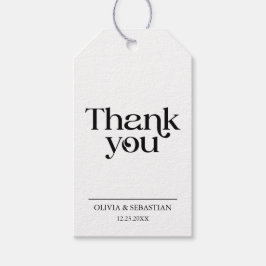 ミニマモダンリストタイポグラフィホワ結婚イト ギフトタグ