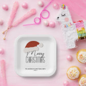 ミニマモダンリストタイポグラフィメリークリスマスパーティー ペーパープレート (パーティー)