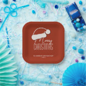ミニマモダンリストタイポグラフィメリークリスマスパーティー ペーパープレート (パーティー)