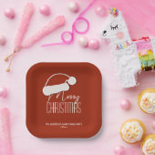 ミニマモダンリストタイポグラフィメリークリスマスパーティー ペーパープレート (パーティー)