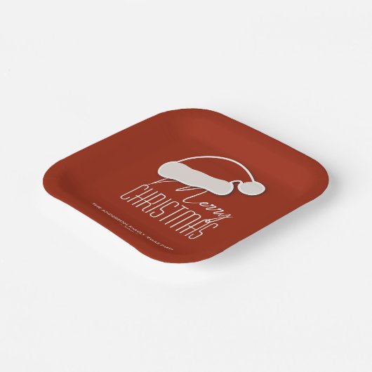 ミニマモダンリストタイポグラフィメリークリスマスパーティー ペーパープレート (傾斜あり)