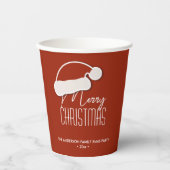 ミニマモダンリストタイポグラフィメリークリスマスパーティー 紙コップ (正面)