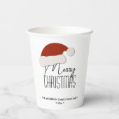 ミニマモダンリストタイポグラフィメリークリスマスパーティー 紙コップ (裏面)
