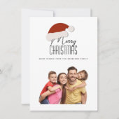ミニマモダンリストタイポグラフィメリークリスマスフォト シーズンカード (正面)